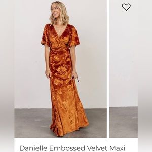 Baltic Born Orange Maxi Velvet Wrap Dress - XXL
